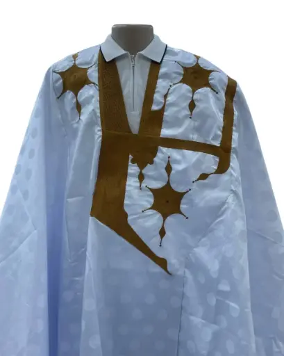 الباشا أبيض دراعة 8م بانتلوه مخيط 3003