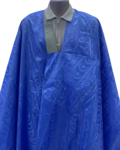  Azbi  bleu fonce  – boubou 8m avec pantalon simple 1487