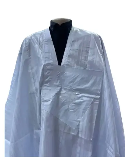 Azbi blanc – boubou 8m avec pantalon simple 1417