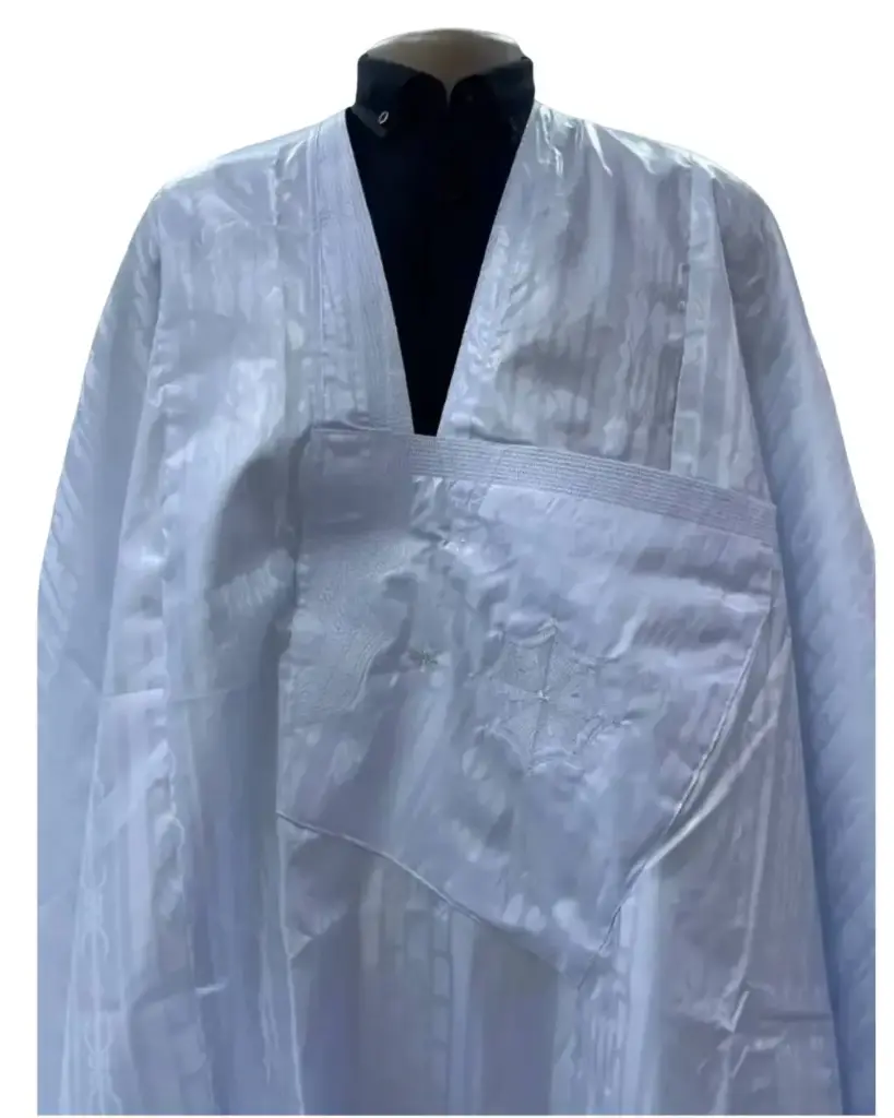 Azbi blanc – boubou 8m avec pantalon simple 1418